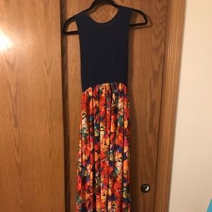 Floral Maxi Dress With Tank Top on Top Half